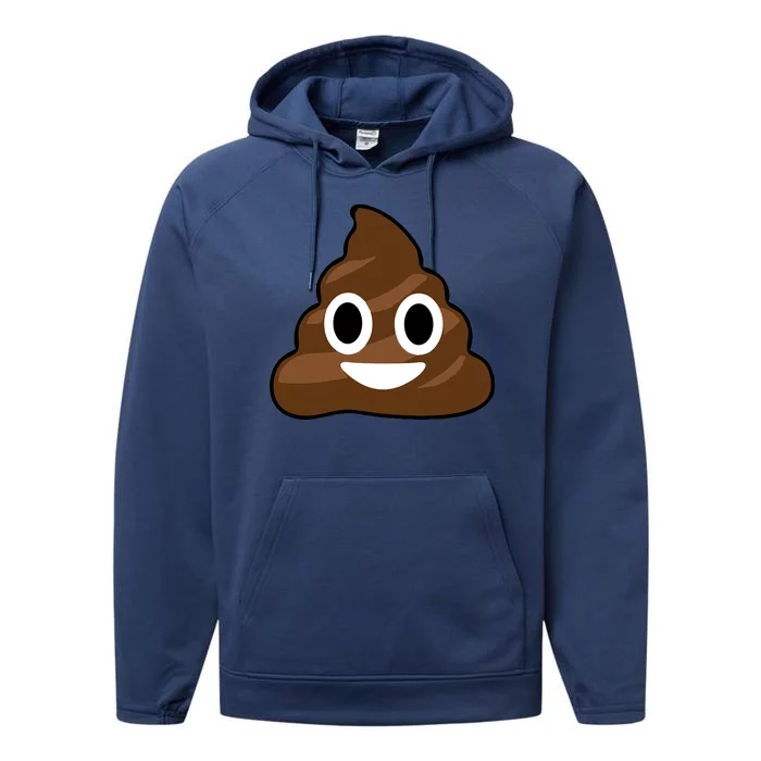 Poop Emoji Smiley Face Logo Performance Fleece Hoodie