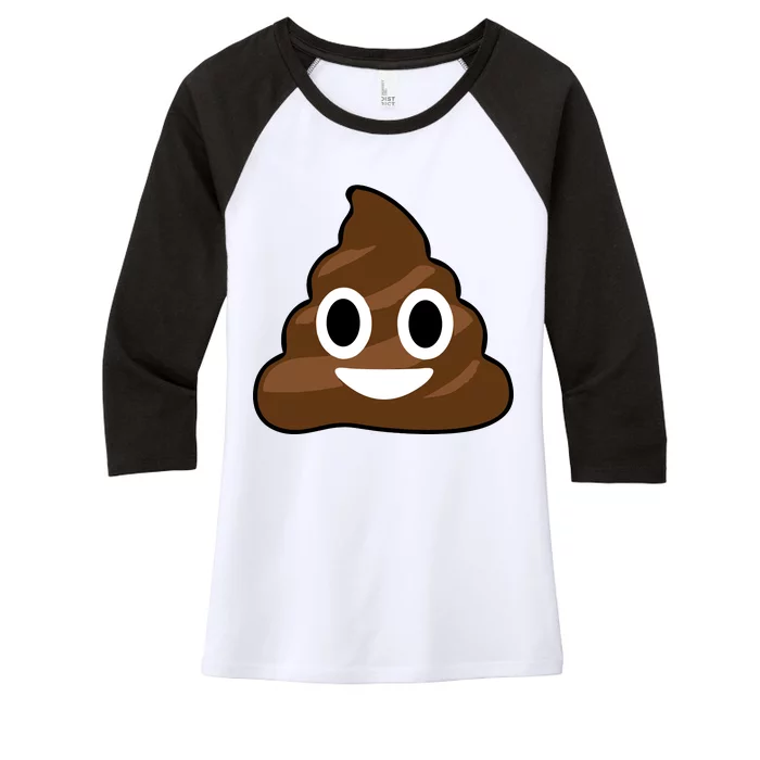 Poop Emoji Smiley Face Logo Women's Tri-Blend 3/4-Sleeve Raglan Shirt