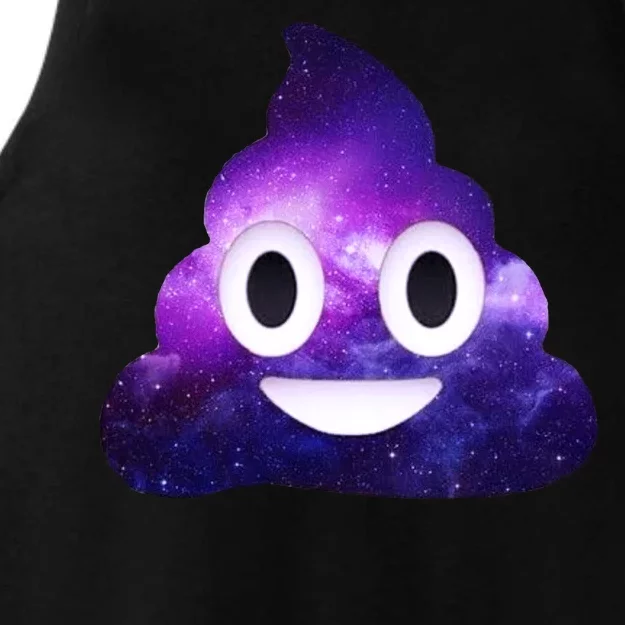 Poop In Space Galaxy Emoji Ladies Tri-Blend Wicking Tank