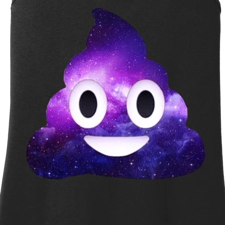 Poop In Space Galaxy Emoji Ladies Essential Tank