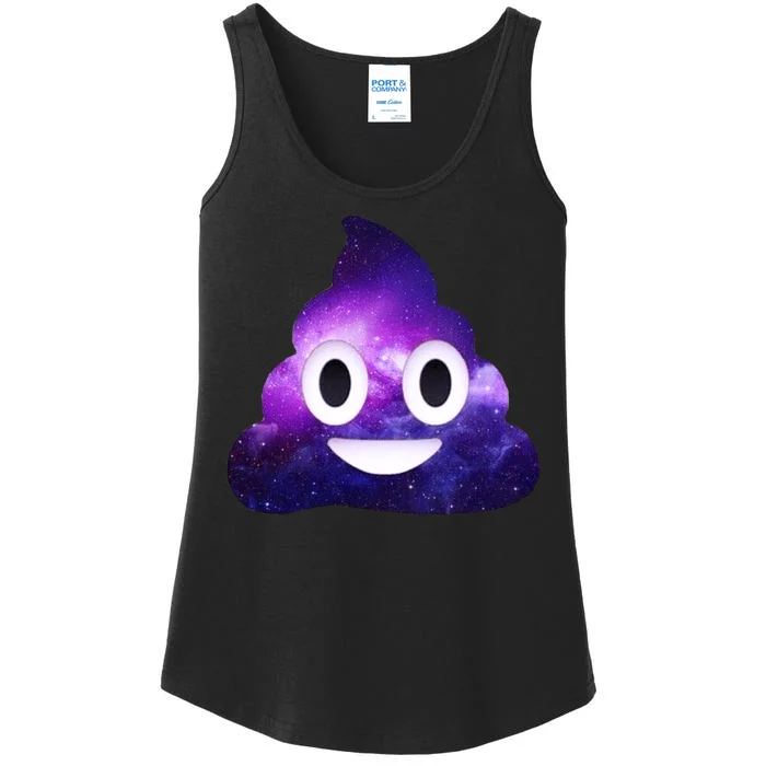 Poop In Space Galaxy Emoji Ladies Essential Tank