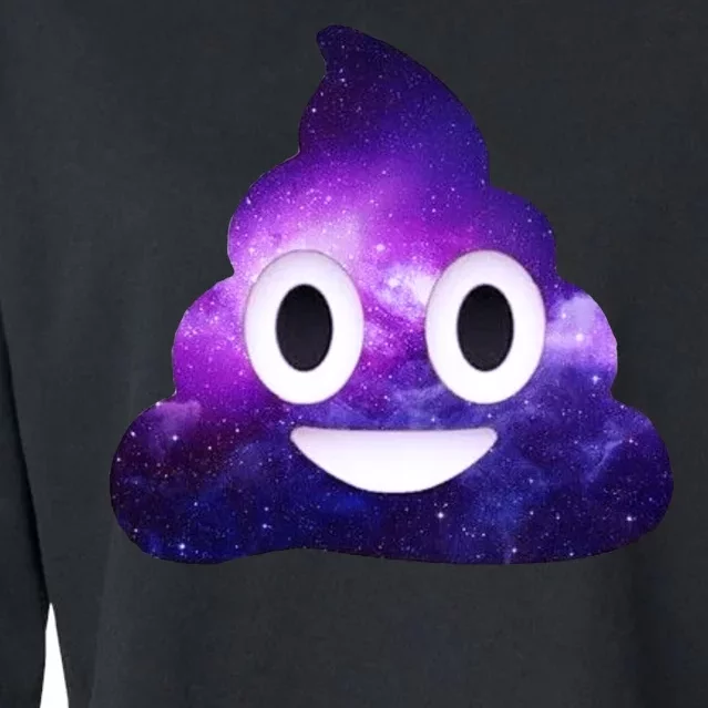 Poop In Space Galaxy Emoji Cropped Pullover Crew