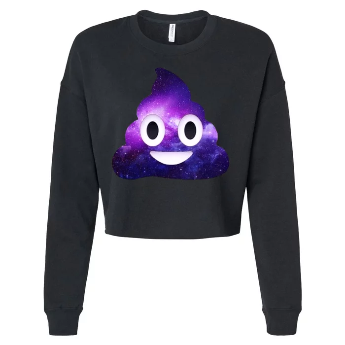 Poop In Space Galaxy Emoji Cropped Pullover Crew