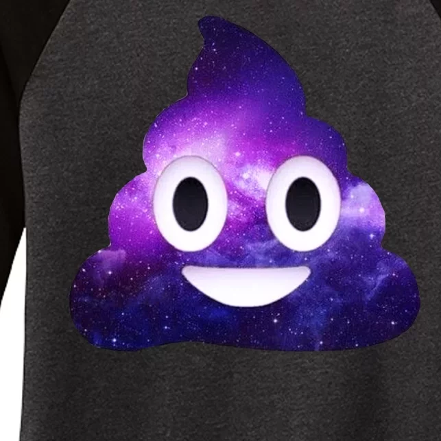 Poop In Space Galaxy Emoji Women's Tri-Blend 3/4-Sleeve Raglan Shirt