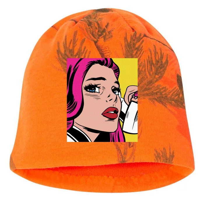 Pop Art Girl Phone Kati - Camo Knit Beanie