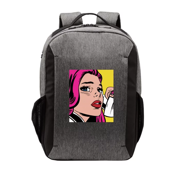 Pop Art Girl Phone Vector Backpack