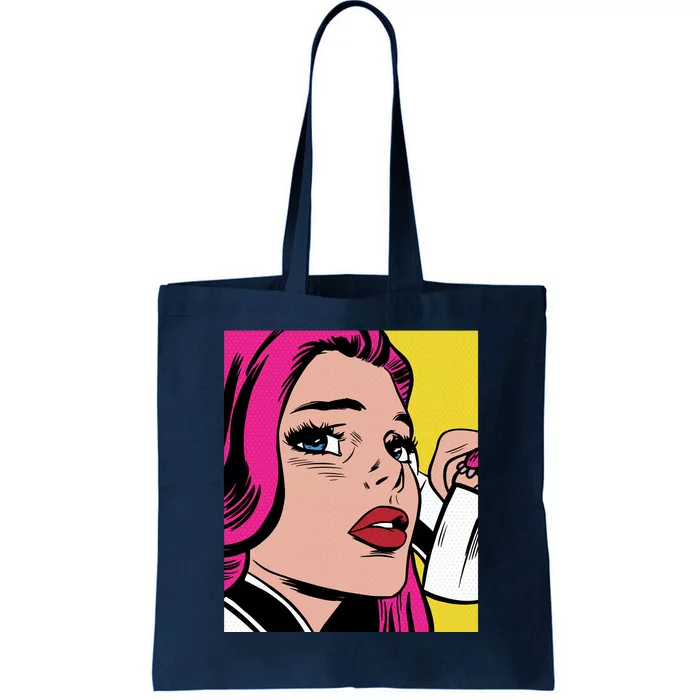 Pop Art Girl Phone Tote Bag