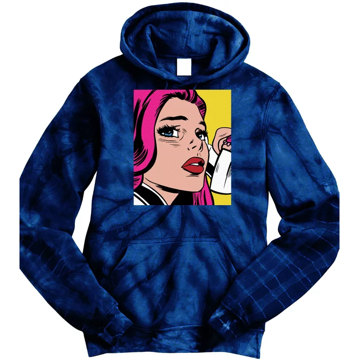 Pop Art Girl Phone Tie Dye Hoodie