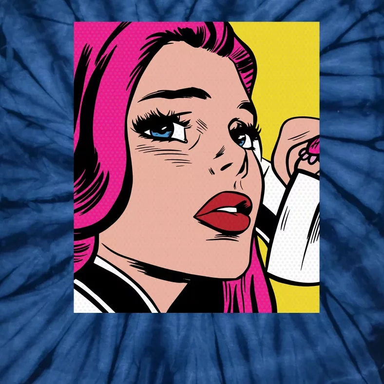 Pop Art Girl Phone Tie-Dye T-Shirt