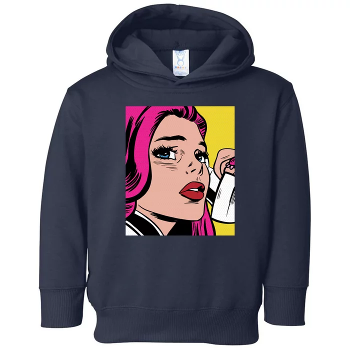 Pop Art Girl Phone Toddler Hoodie