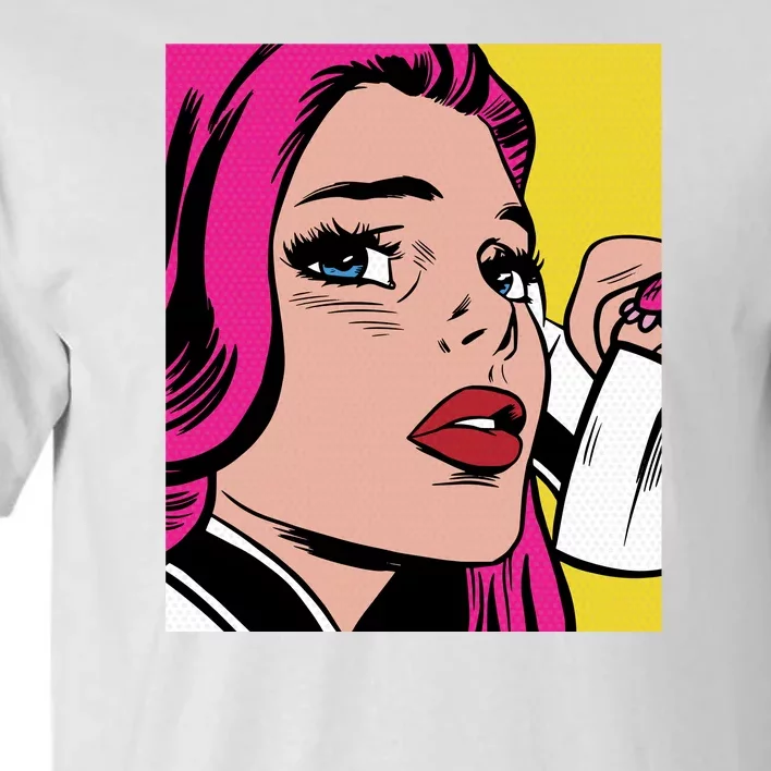 Pop Art Girl Phone Tall T-Shirt