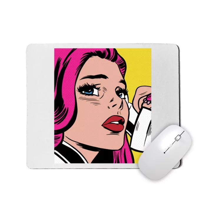 Pop Art Girl Phone Mousepad