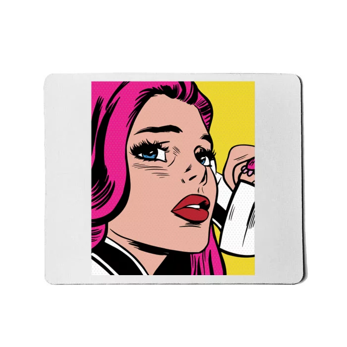 Pop Art Girl Phone Mousepad