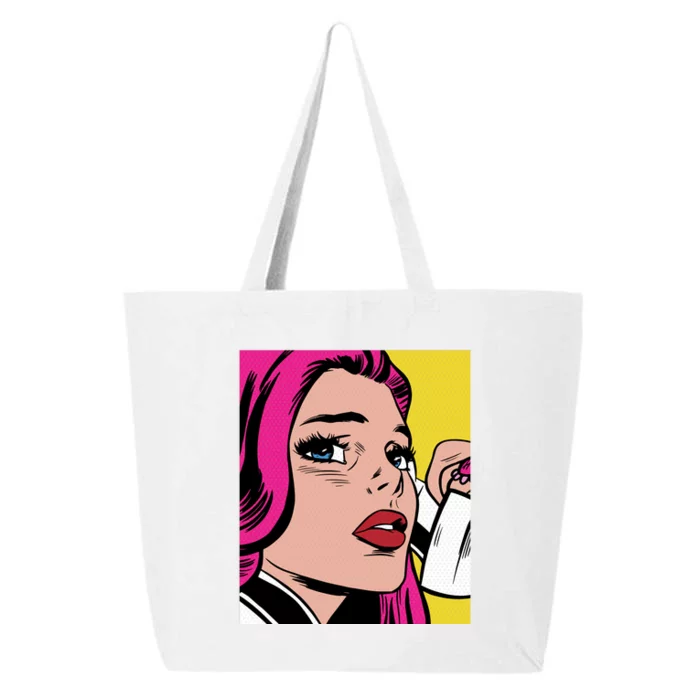 Pop Art Girl Phone 25L Jumbo Tote