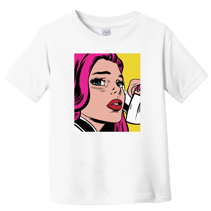 Pop Art Girl Phone Toddler T-Shirt