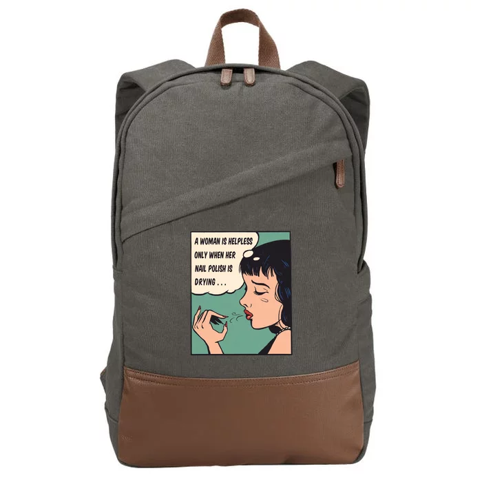 Pop Art Nail Polish Cotton Canvas Backpack