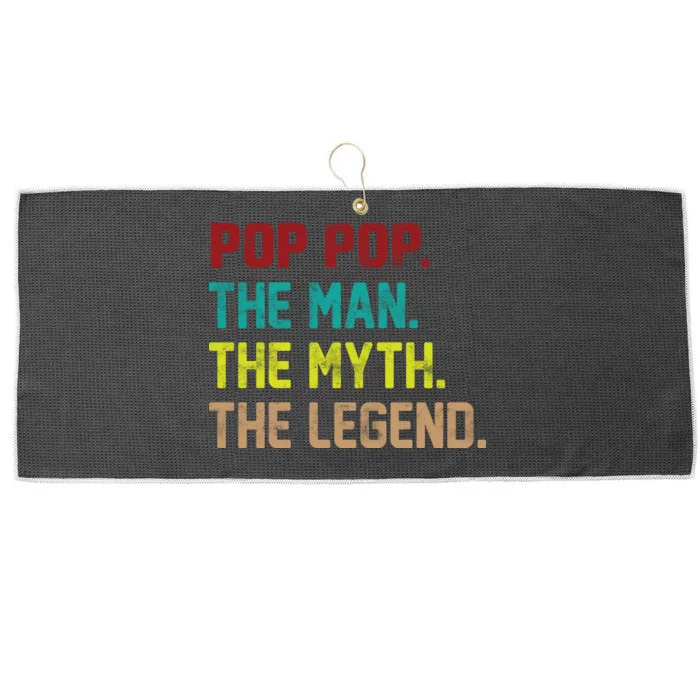 Pop Pop The Man The Myth The Legend Large Microfiber Waffle Golf Towel