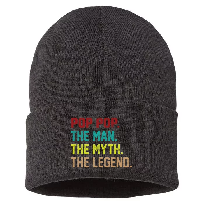 Pop Pop The Man The Myth The Legend Sustainable Knit Beanie