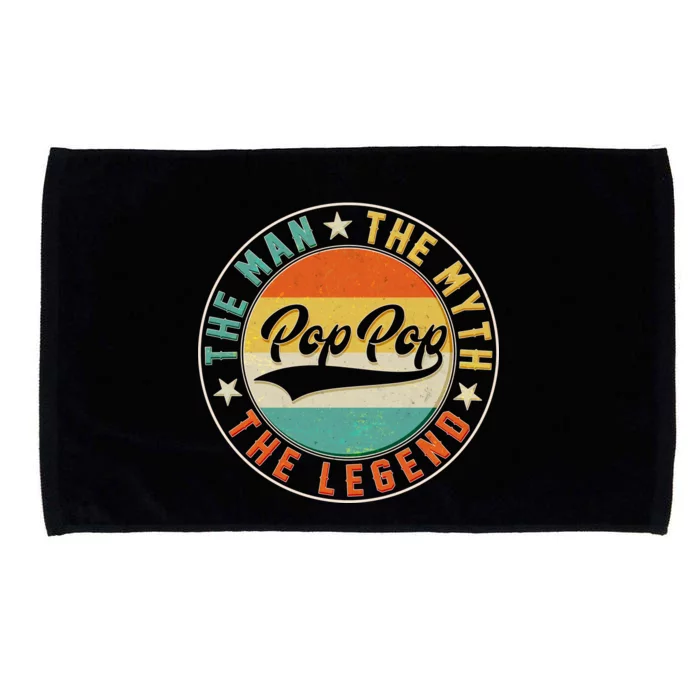 Pop Pop Vintage The Man Myth Legend Emblem Microfiber Hand Towel