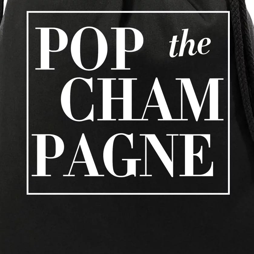 Pop The Champagne Drawstring Bag