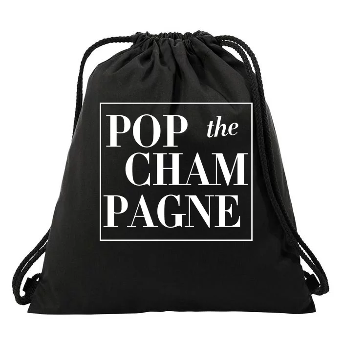 Pop The Champagne Drawstring Bag