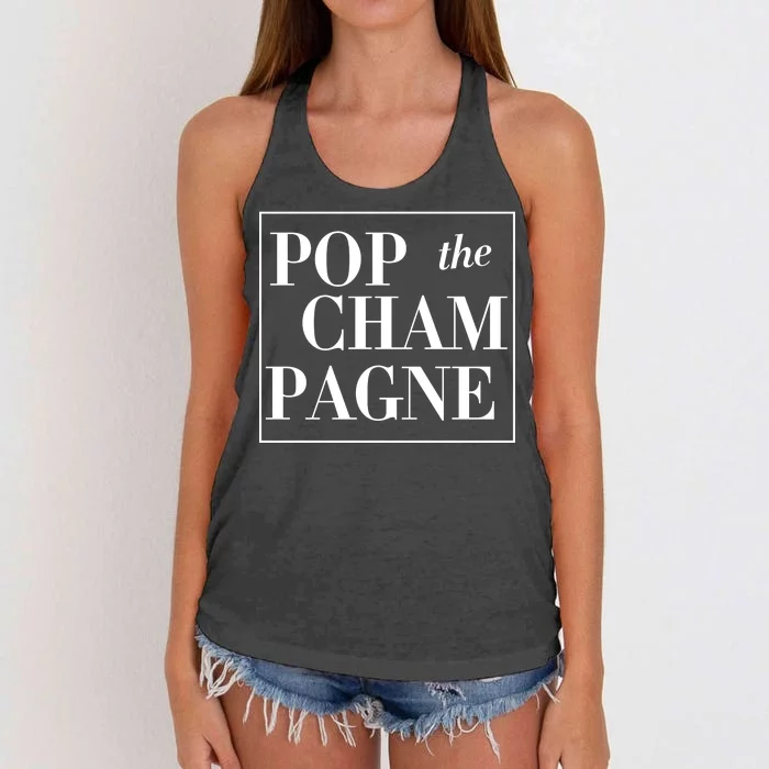 Pop The Champagne Women's Knotted Racerback Tank