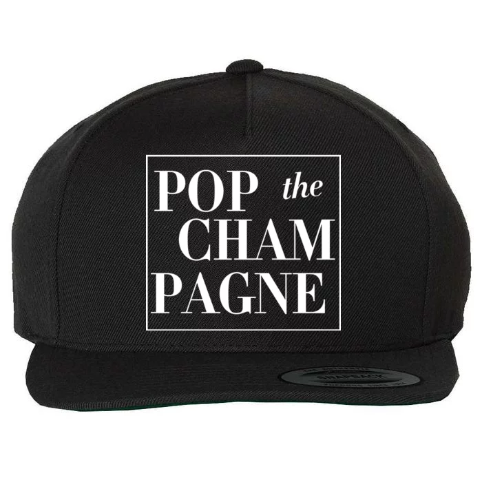 Pop The Champagne Wool Snapback Cap