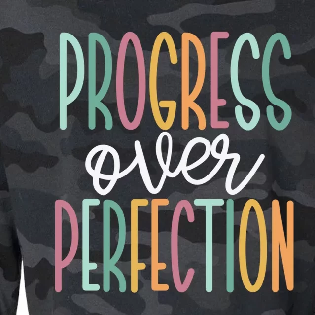 Progress Over Perfection Cropped Pullover Crew