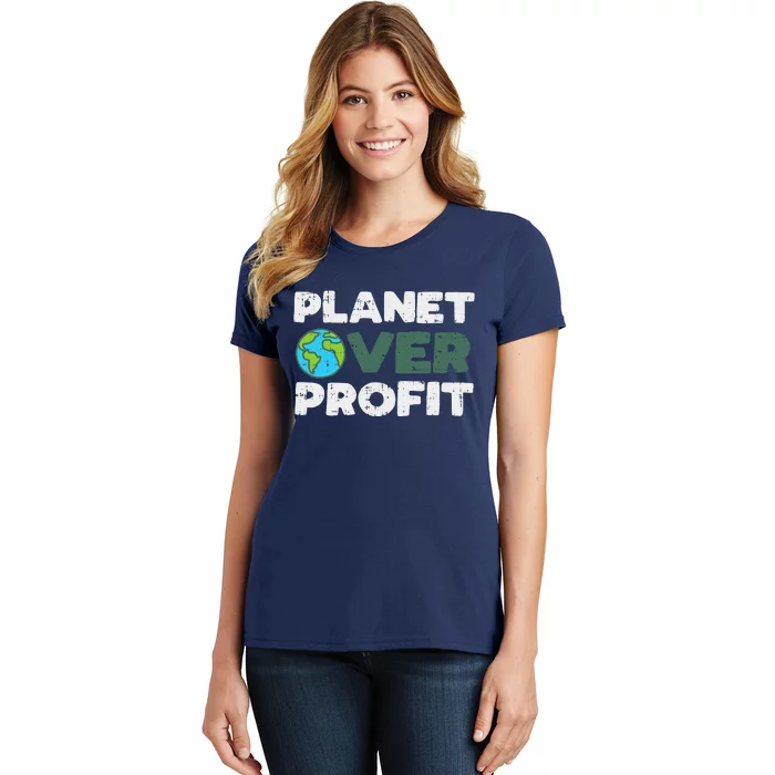 Planet Over Profit Earth Day Environment Lover Gift Women's T-Shirt