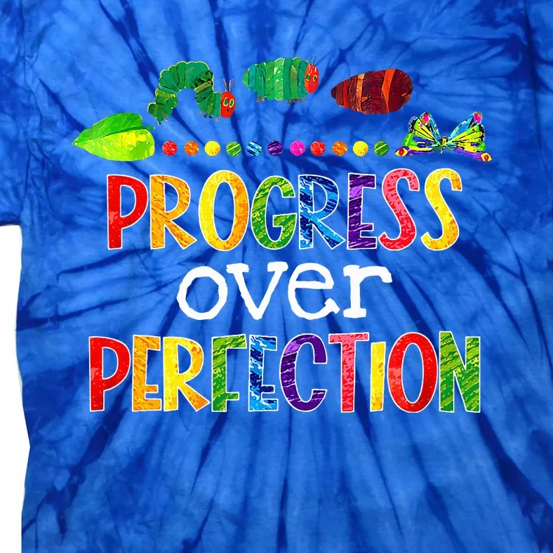 Progress Over Perfection Motivational Teacher Tie-Dye T-Shirt