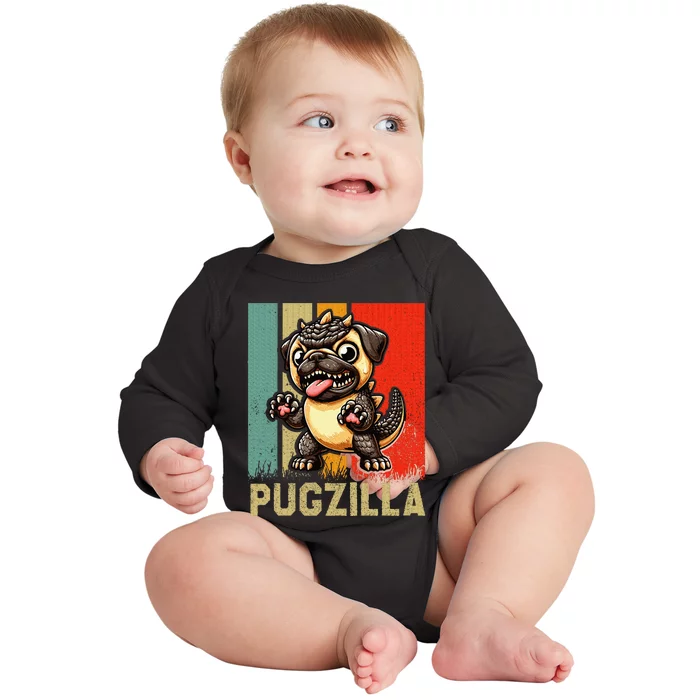 Pug Owner Pugzilla Dog Love Baby Long Sleeve Bodysuit