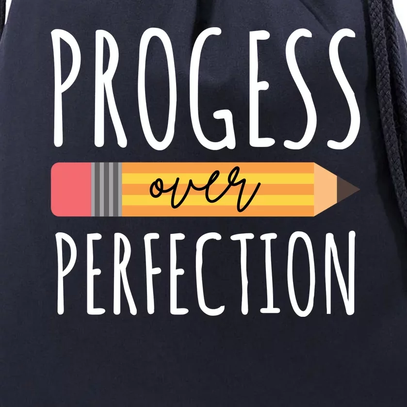 Progress Over Perfection Education Back To School Drawstring Bag