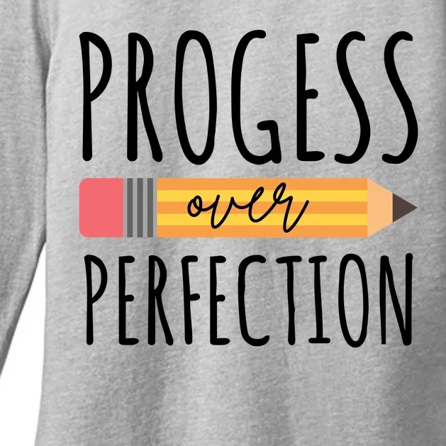 Progress Over Perfection Education Back To School Womens CVC Long Sleeve Shirt