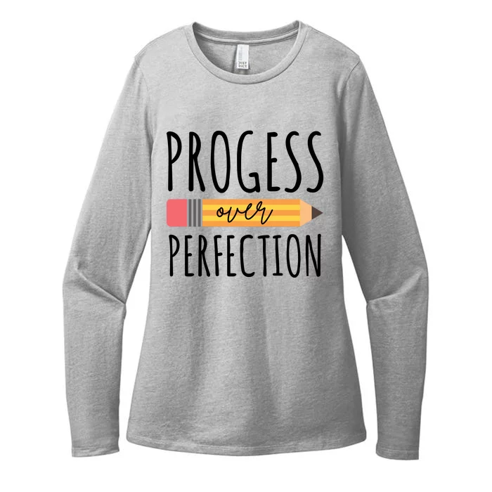 Progress Over Perfection Education Back To School Womens CVC Long Sleeve Shirt