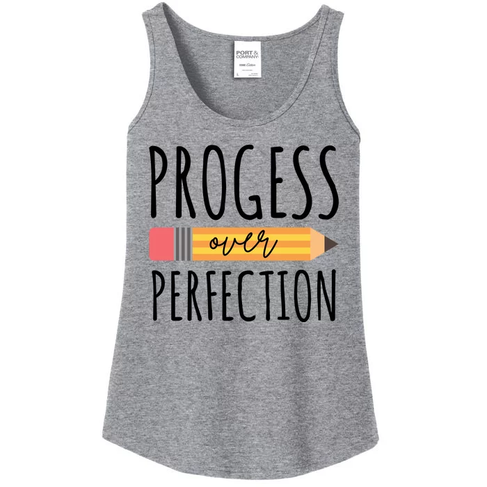 Progress Over Perfection Education Back To School Ladies Essential Tank