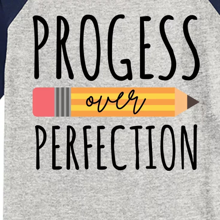 Progress Over Perfection Education Back To School Kids Colorblock Raglan Jersey