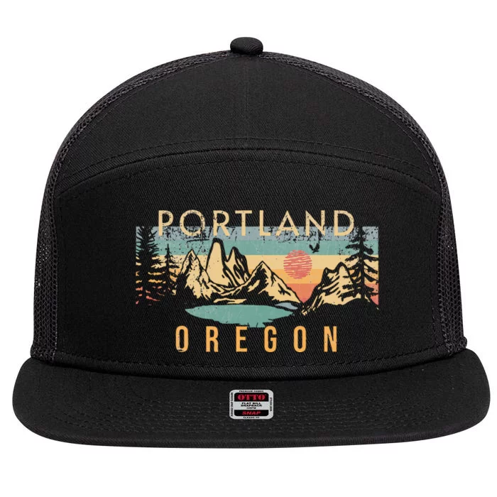 Portland Oregon 7 Panel Mesh Trucker Snapback Hat