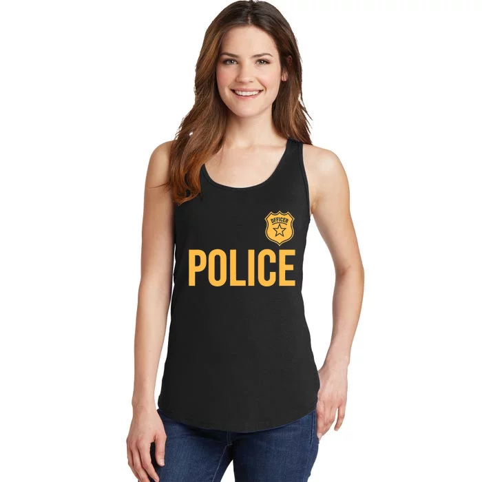 Police Officer Police Badge Halloween Costume Adults Ladies Essential Tank