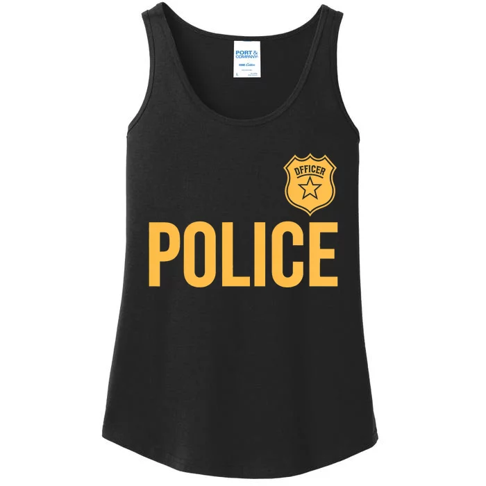 Police Officer Police Badge Halloween Costume Adults Ladies Essential Tank