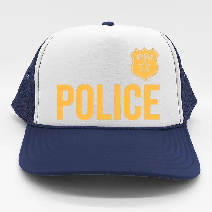 Police Officer Police Badge Halloween Costume Adults Trucker Hat