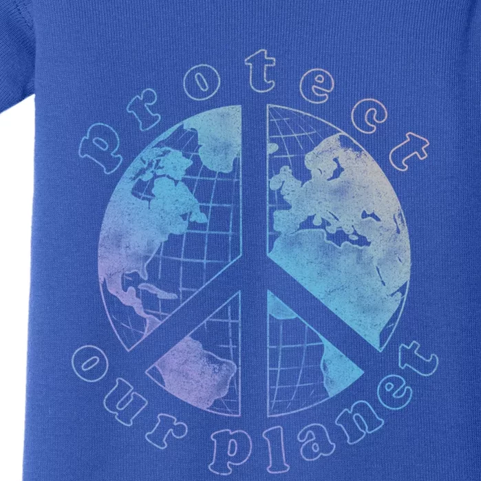 Protect Our Planet Globe Love And Peace Sign Cool Gift Baby Bodysuit