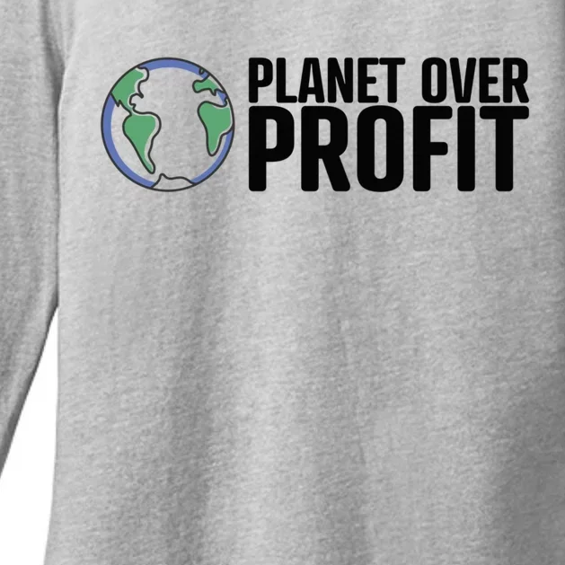 Planet Over Profit Climate Change And Global Warming Cool Gift Womens CVC Long Sleeve Shirt