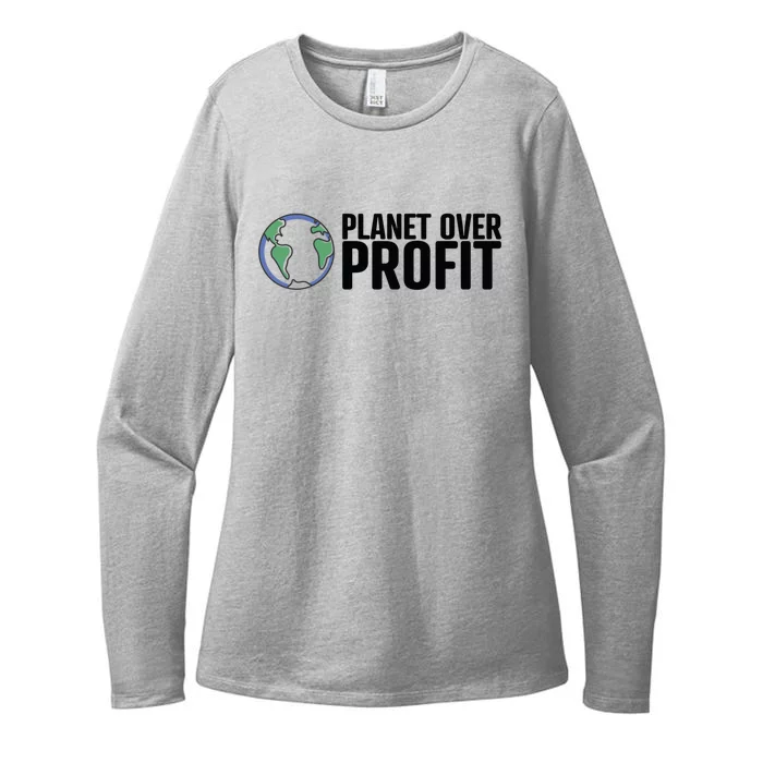 Planet Over Profit Climate Change And Global Warming Cool Gift Womens CVC Long Sleeve Shirt