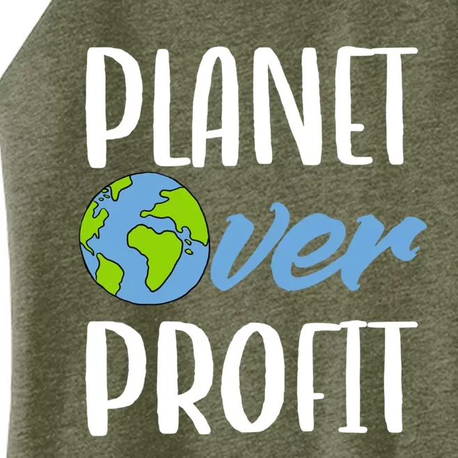 Planet Over Profit Earth Day Meaningful Gift Women’s Perfect Tri Rocker Tank