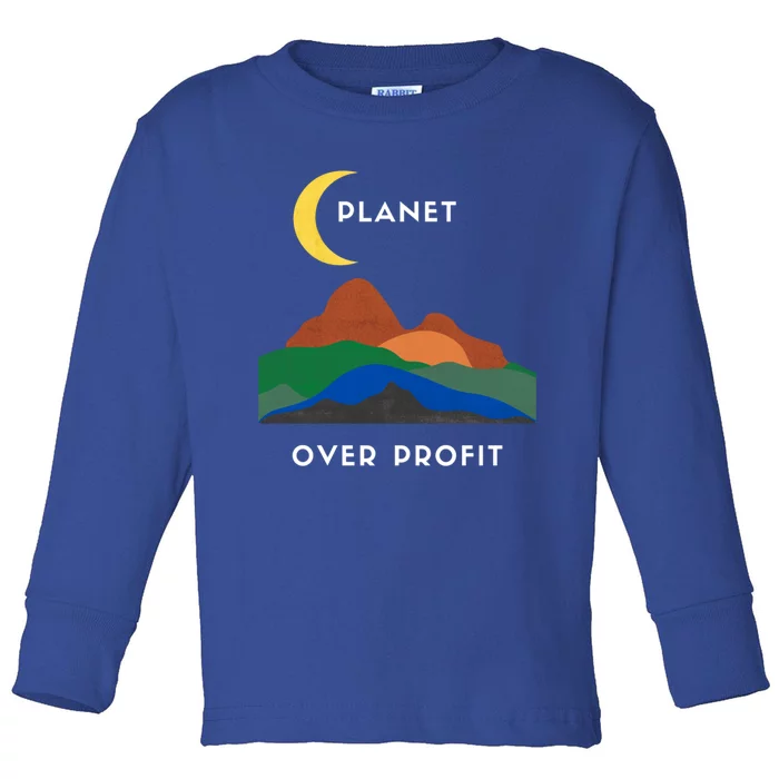 Planet Over Profit Ap Earth Original Cute Gift Toddler Long Sleeve Shirt