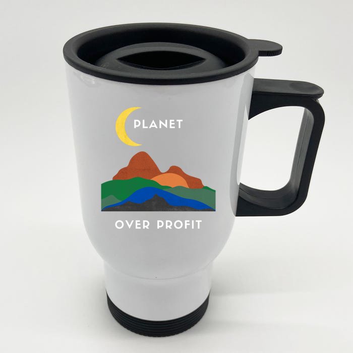 Planet Over Profit Ap Earth Original Cute Gift Front & Back Stainless Steel Travel Mug