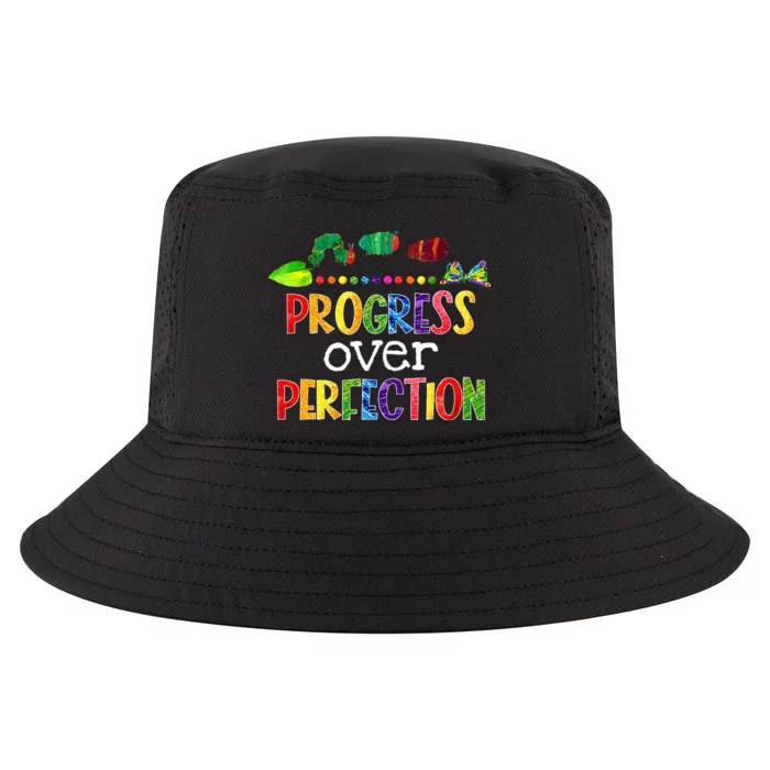 Progress Over Perfection Motivational Teacher Back To School Cool Comfort Performance Bucket Hat