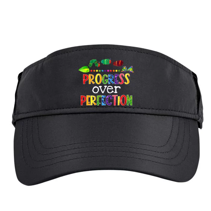 Progress Over Perfection Motivational Teacher Back To School Adult Drive Performance Visor