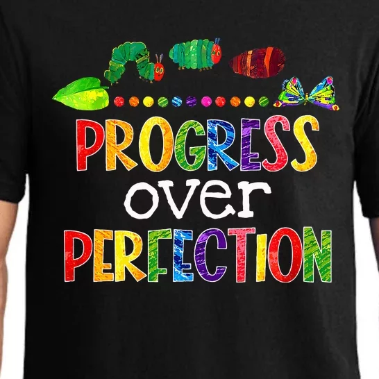 Progress Over Perfection Motivational Teacher Back To School Pajama Set