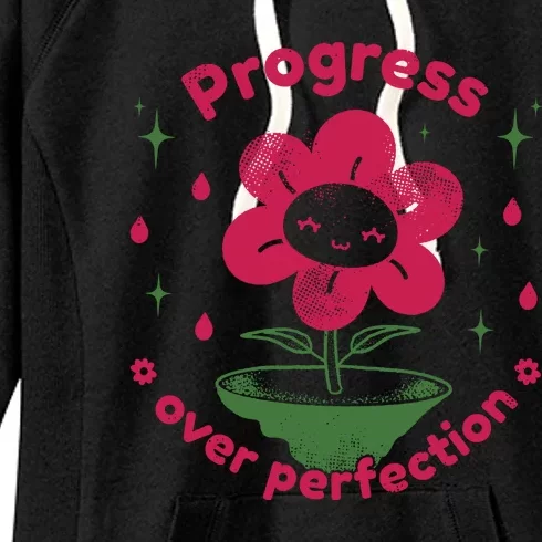 Progress Over Perfection Flower Women's Fleece Hoodie